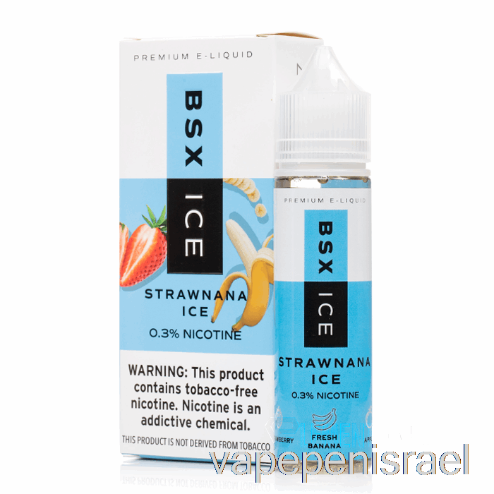 חד פעמי Vape Israel Strawnana Ice - Bsx Ice - 60 מ"ל 0 מ"ג